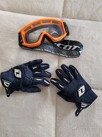 mascherina e guantini motocross 