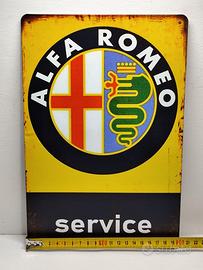 Targa Metallo Vintage Alfa Romeo Service 30x20cm