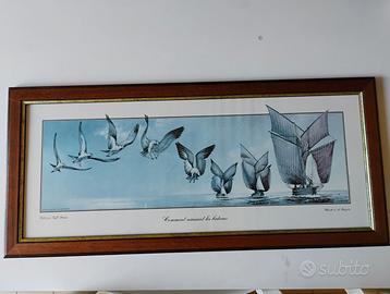 quadro uccello barca vela