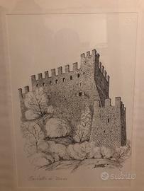 Castello di Tenno (Trento), grafica a china