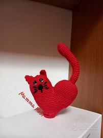 Gattino  cuore amigurumi 
