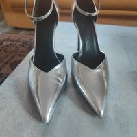 Scarpa Primadonna décolleté argento pelle N 39