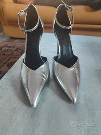 Scarpa Primadonna décolleté argento pelle N 39