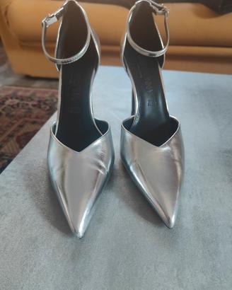 Scarpa Primadonna décolleté argento pelle N 39