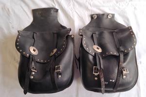 Coppia borse laterali pelle custom vintage con con