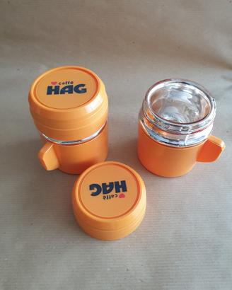 set 2 tazzine termiche brand Caffè Hag vintage 