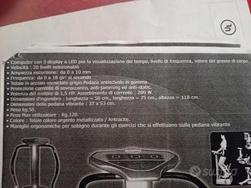 Pedana vibrante fitnes