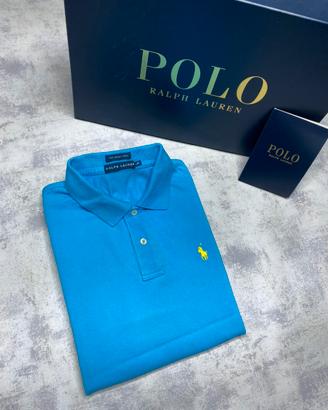 Polo T-Shirt Polo Ralph Lauren Blu/Giallo (L)Donna