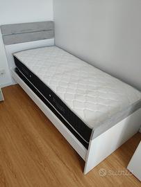 Letto singolo rete e materasso 