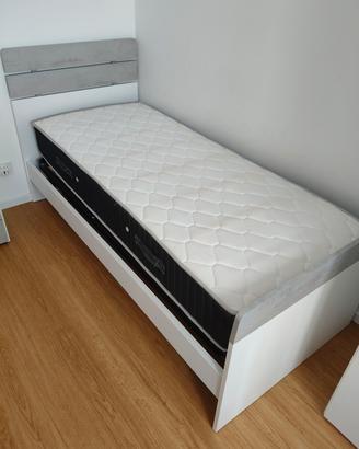 Letto singolo rete e materasso 