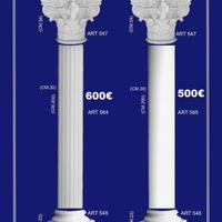 colonna in gesso pilastro  base capitello decoro