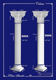 colonna in gesso pilastro  base capitello decoro