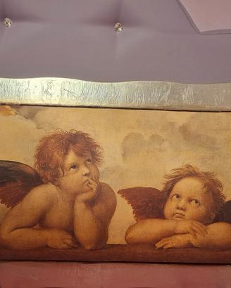 Quadro con Angeli e cornice in argento 45x80
