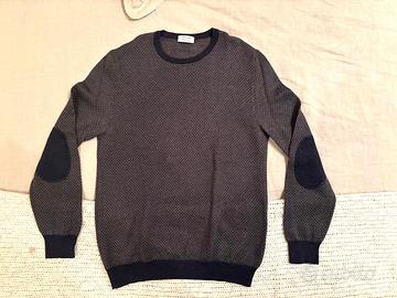 pullover Heritage lana merinos tg. 54 blu-marrone