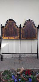 Testiere letto in ferro e lamiera antiche
