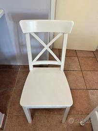 Set di 5 sedie bianche in legno
