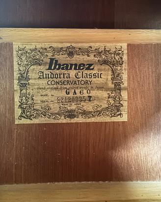 Ibanez Andorra Classic CONSERVATORY GA60 1982