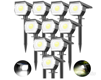 10Pcs Faretti Solari LED da Esterno