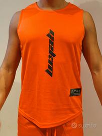 Canotta palestra running taglia S arancione