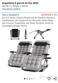 sedie sdraio da campeggio camper terrazzo