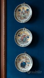 Tre piattini a muro rinascimentali 