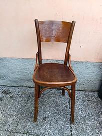 Sedia antica stile antico Thonet in legno curvato 