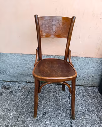 Sedia antica stile antico Thonet in legno curvato 