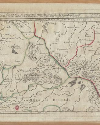 Cartina Brabante Belgio 1748 Robert de Vaugondy