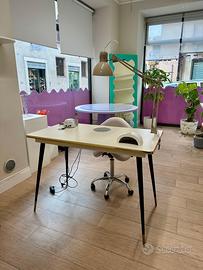 Tavolo Nail Bar vintage anni ’70 con aspirazione