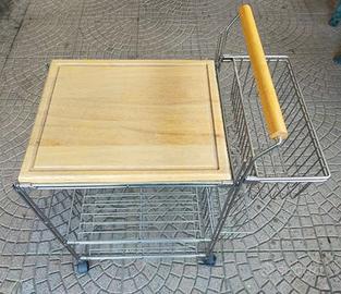 carrello portavivande in legno massello