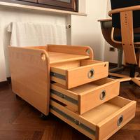 Cassettiera comodino ruote MOLL Multipro faggio