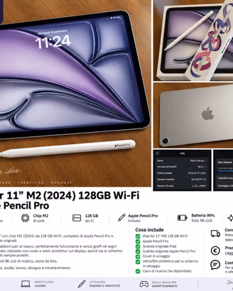 Ipad Air 11” M2 128 GB + Apple pencil Pro