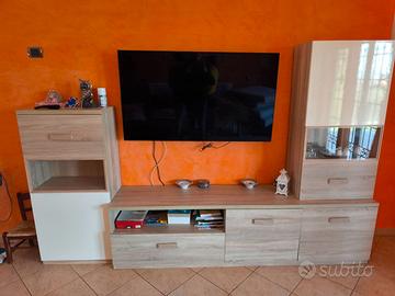 Soggiorno modulare attrezzato Pegaso effetto olmo