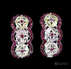 Orecchini in Argento Placato Oro, Gemme Naturali