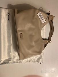 Borsa donna beige vitello Pollini