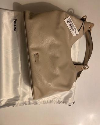 Borsa donna beige vitello Pollini