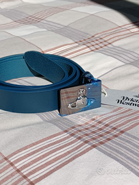 Vivienne Westwood cintura blu uomo vera pelle