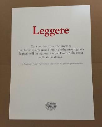 Quadro Leggere Salinger Architrave Nuovo