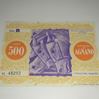 Biglietto Lotteria di Agnano Lire 500 / 1962