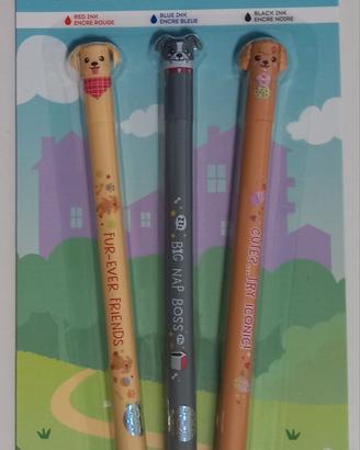 Legami Set 3 Penne Gel  Fur-ever Friends