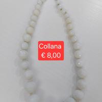 collana quarzo rosa,agatha bianca e onice nero