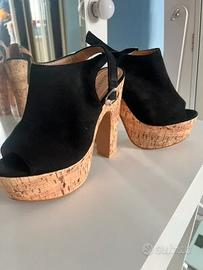 Sandali Quanticlo neri con zeppa in sughero – n.40