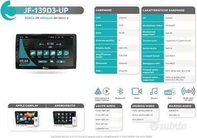 JF Sound JF-139D3-UP Autoradio 9" DR EVO EVO3 CarP