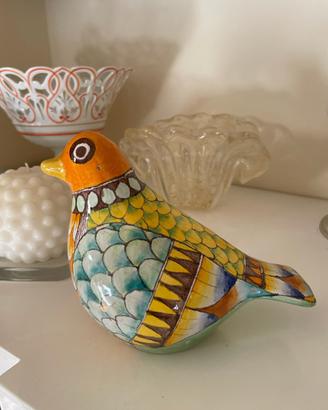 Sfuetta uccello ceramica fiorentina Innocenti