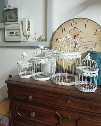4 eleganti gabbiette colore bianco 