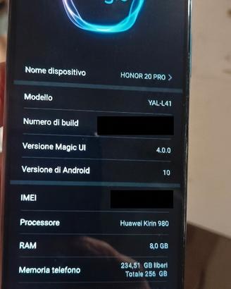 Honor 20 pro 8+256