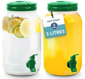 Set 2 Dispenser Bevande 3L con Rubinetto HEFTMAN