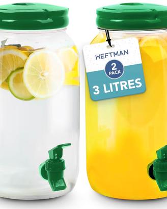 Set 2 Dispenser Bevande 3L con Rubinetto HEFTMAN