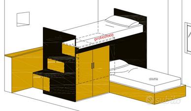 Letto e mobile cameretta
