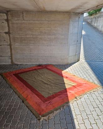 Tappeto vintage lana 210x280 terracotta verde